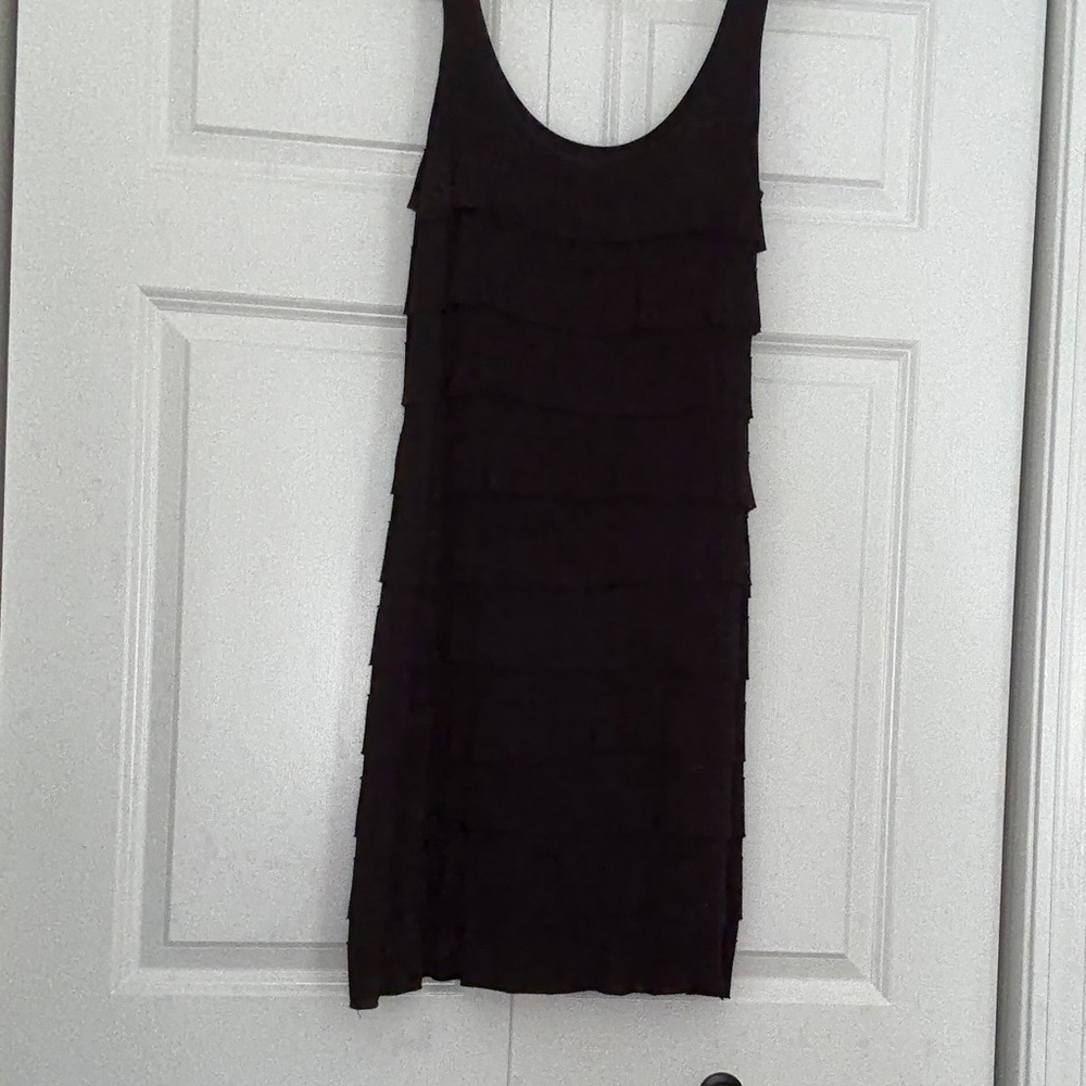 Fun Black Sleeveless Dress, 38 inche top of shoulder to hem.